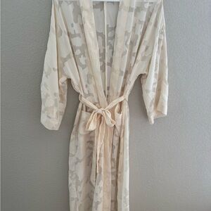 Lush Cream Patterned Kimono